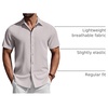 image:imageCOOFANDY Mens Short Sleeve Button Down Shirts Casual Summer Shirt Untucked Dress ShirtsLight Gray
