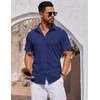 image:imageCOOFANDY Mens Short Sleeve Button Down Shirts Casual Summer Shirt Untucked Dress ShirtsNavy Blueanchor
