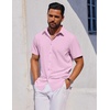 image:imageCOOFANDY Mens Short Sleeve Button Down Shirts Casual Summer Shirt Untucked Dress ShirtsPink