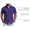 image:imageCOOFANDY Mens Short Sleeve Button Down Shirts Casual Summer Shirt Untucked Dress ShirtsPurple