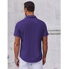 image:imageCOOFANDY Mens Short Sleeve Button Down Shirts Casual Summer Shirt Untucked Dress ShirtsPurple