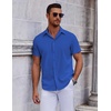 image:imageCOOFANDY Mens Short Sleeve Button Down Shirts Casual Summer Shirt Untucked Dress ShirtsSky Blue