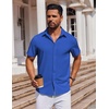image:imageCOOFANDY Mens Short Sleeve Button Down Shirts Casual Summer Shirt Untucked Dress ShirtsSky Blue