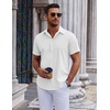 image:imageCOOFANDY Mens Short Sleeve Button Down Shirts Casual Summer Shirt Untucked Dress ShirtsWhite