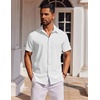 image:imageCOOFANDY Mens Short Sleeve Button Down Shirts Casual Summer Shirt Untucked Dress ShirtsWhite
