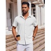image:imageCOOFANDY Mens Short Sleeve Button Down Shirts Casual Summer Shirt Untucked Dress ShirtsWhite