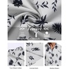 image:imageCOOFANDY Mens Short Sleeve Button Down Shirts Casual Summer Shirt Untucked Dress ShirtsWhiteblack Leaf
