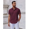 image:imageCOOFANDY Mens Short Sleeve Button Down Shirts Casual Summer Shirt Untucked Dress ShirtsWine Red