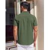 image:imageCOOFANDY Mens Short Sleeve Button Down Shirts Wrinkle Free Dress Shirt for Men Casual Untucked Shirt with PocketArmy Green
