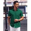 image:imageCOOFANDY Mens Short Sleeve Button Down Shirts Wrinkle Free Dress Shirt for Men Casual Untucked Shirt with PocketDark Green