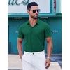 image:imageCOOFANDY Mens Short Sleeve Button Down Shirts Wrinkle Free Dress Shirt for Men Casual Untucked Shirt with PocketDark Green