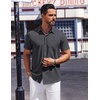 image:imageCOOFANDY Mens Short Sleeve Button Down Shirts Wrinkle Free Dress Shirt for Men Casual Untucked Shirt with PocketDark Grey