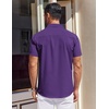 image:imageCOOFANDY Mens Short Sleeve Button Down Shirts Wrinkle Free Dress Shirt for Men Casual Untucked Shirt with PocketDeep Purple