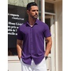 image:imageCOOFANDY Mens Short Sleeve Button Down Shirts Wrinkle Free Dress Shirt for Men Casual Untucked Shirt with PocketDeep Purple