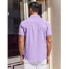 image:imageCOOFANDY Mens Short Sleeve Button Down Shirts Wrinkle Free Dress Shirt for Men Casual Untucked Shirt with PocketPurple