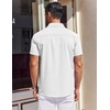 image:imageCOOFANDY Mens Short Sleeve Button Down Shirts Wrinkle Free Dress Shirt for Men Casual Untucked Shirt with PocketWhite