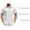 image:imageCOOFANDY Mens Short Sleeve Button Down Shirts Wrinkle Free Dress Shirt for Men Casual Untucked Shirt with PocketWhite