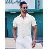 image:imageCOOFANDY Mens Short Sleeve Button Down Shirts Wrinkle Free Dress Shirt for Men Casual Untucked Shirt with PocketWhite