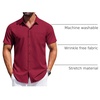 image:imageCOOFANDY Mens Short Sleeve Button Down Shirts Wrinkle Free Dress Shirt for Men Casual Untucked Shirt with PocketWine Red