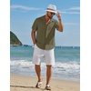 image:imageCOOFANDY Mens Short Sleeve Casual Button Down Shirts Textured Summer Beach ShirtArmy Green