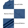 image:imageCOOFANDY Mens Short Sleeve Casual Button Down Shirts Textured Summer Beach ShirtDark Blue