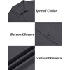 image:imageCOOFANDY Mens Short Sleeve Casual Button Down Shirts Textured Summer Beach ShirtDark Grey