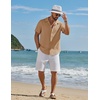 image:imageCOOFANDY Mens Short Sleeve Casual Button Down Shirts Textured Summer Beach ShirtKhaki