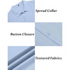 image:imageCOOFANDY Mens Short Sleeve Casual Button Down Shirts Textured Summer Beach ShirtLight Blue