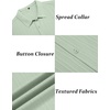 image:imageCOOFANDY Mens Short Sleeve Casual Button Down Shirts Textured Summer Beach ShirtLight Green