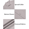 image:imageCOOFANDY Mens Short Sleeve Casual Button Down Shirts Textured Summer Beach ShirtLight Grey
