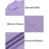 image:imageCOOFANDY Mens Short Sleeve Casual Button Down Shirts Textured Summer Beach ShirtLight Purple