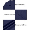 image:imageCOOFANDY Mens Short Sleeve Casual Button Down Shirts Textured Summer Beach ShirtNavy Blue