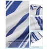 image:imageCOOFANDY Mens Short Sleeve Casual Shirts Button Down Striped Summer Shirts Textured Vacation Beach ShirtA WhiteDark Blue
