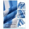 image:imageCOOFANDY Mens Short Sleeve Casual Shirts Button Down Striped Summer Shirts Textured Vacation Beach ShirtB WhiteBlue 03