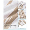 image:imageCOOFANDY Mens Short Sleeve Casual Shirts Button Down Striped Summer Shirts Textured Vacation Beach ShirtB WhiteKhaki
