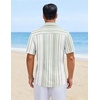 image:imageCOOFANDY Mens Short Sleeve Casual Shirts Button Down Striped Summer Shirts Textured Vacation Beach ShirtB WhiteLight Green