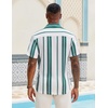 image:imageCOOFANDY Mens Short Sleeve Casual Shirts Button Down Striped Summer Shirts Textured Vacation Beach ShirtWhiteGreen