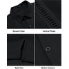 image:imageCOOFANDY Mens Short Sleeve Cuban Guayabera Shirt Casual Summer Beach Button Down ShirtsAblack