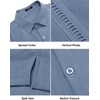 image:imageCOOFANDY Mens Short Sleeve Cuban Guayabera Shirt Casual Summer Beach Button Down ShirtsAblue