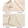 image:imageCOOFANDY Mens Short Sleeve Cuban Guayabera Shirt Casual Summer Beach Button Down ShirtsAchampagne