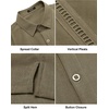 image:imageCOOFANDY Mens Short Sleeve Cuban Guayabera Shirt Casual Summer Beach Button Down ShirtsArmy Green