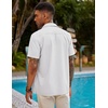 image:imageCOOFANDY Mens Short Sleeve Cuban Guayabera Shirt Casual Summer Beach Button Down ShirtsAwhite