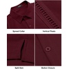 image:imageCOOFANDY Mens Short Sleeve Cuban Guayabera Shirt Casual Summer Beach Button Down ShirtsAwine Red