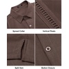 image:imageCOOFANDY Mens Short Sleeve Cuban Guayabera Shirt Casual Summer Beach Button Down ShirtsBrown