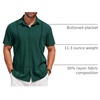 image:imageCOOFANDY Mens Short Sleeve Cuban Guayabera Shirt Casual Summer Beach Button Down ShirtsDark Green