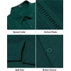 image:imageCOOFANDY Mens Short Sleeve Cuban Guayabera Shirt Casual Summer Beach Button Down ShirtsDark Green