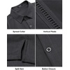 image:imageCOOFANDY Mens Short Sleeve Cuban Guayabera Shirt Casual Summer Beach Button Down ShirtsDeep Grey