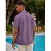image:imageCOOFANDY Mens Short Sleeve Cuban Guayabera Shirt Casual Summer Beach Button Down ShirtsDeep Purple