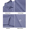 image:imageCOOFANDY Mens Short Sleeve Cuban Guayabera Shirt Casual Summer Beach Button Down ShirtsGrey Blue