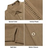 image:imageCOOFANDY Mens Short Sleeve Cuban Guayabera Shirt Casual Summer Beach Button Down ShirtsLight Brown